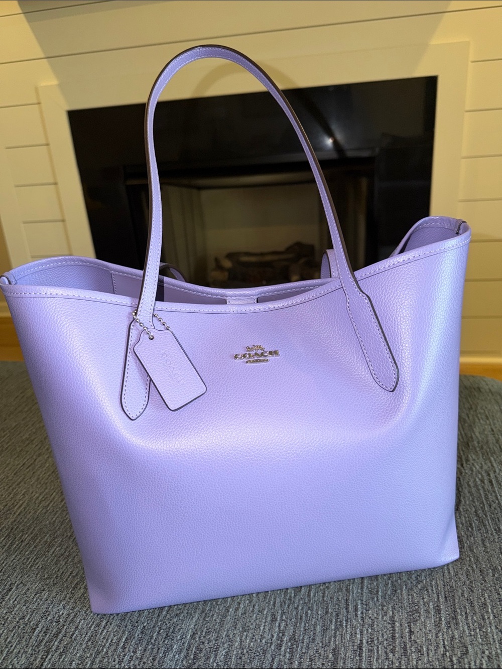 Coach city tote Lilac Pebbled Leather Tote